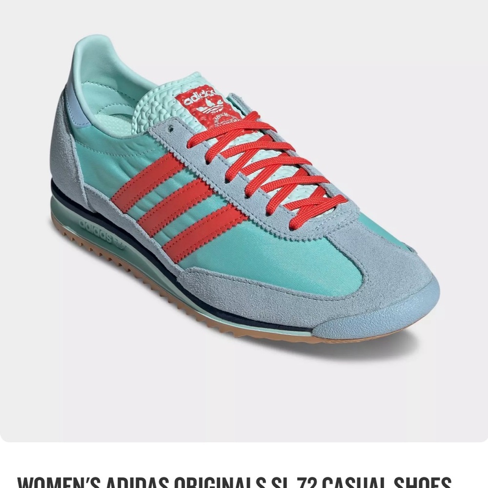 Adidas Women's SL 72 Sneakers - Teal and Red